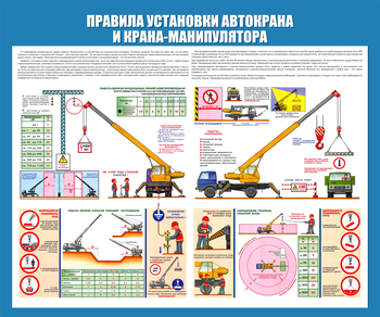 C33 Стенд правила установки автокранов (1200х1000 мм, пластик ПВХ 3 мм, алюминиевый багет серебряного цвета) - Стенды - Тематические стенды - Магазин охраны труда ИЗО Стиль